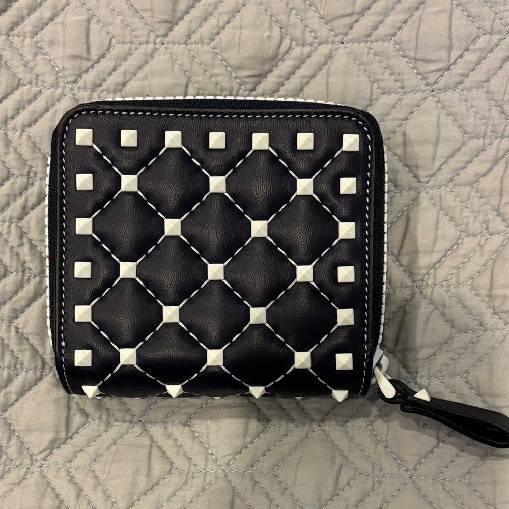 Valentino Garavani Blue and White Rockstud Wallet